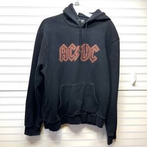 AC/DC Hooded Long Sleeve Sweatshirt with Front and Back Graphic Unisex Size L